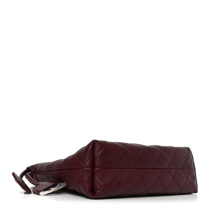 Lambskin Quilted Drawstring Clutch With Strap Dark Burgundy