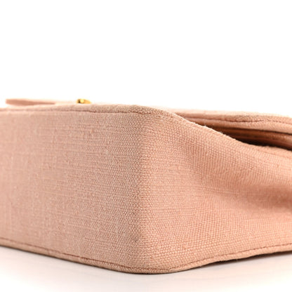Canvas Quilted Small Double Flap Light Pink