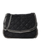 Shaggy Deer Quilted Falabella Shoulder Bag Black