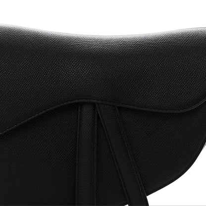 Grained Calfskin Saddle Bag Black