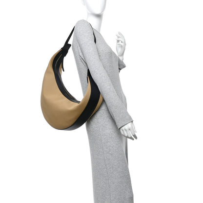 Canvas Calfskin August Hobo Beige