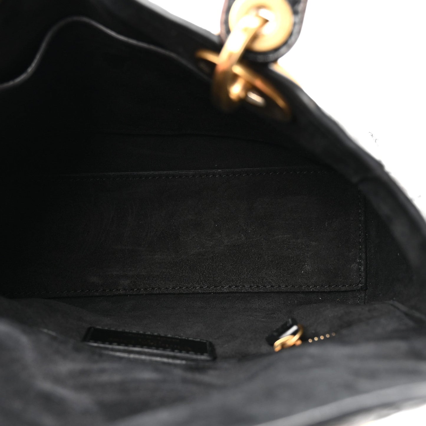 Crinkled Patent Cannage Small Lucky Badges My Lady Dior Black