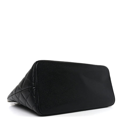 Caviar Quilted Medallion Tote Black