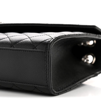 Grain De Poudre Textured Mixed Matelasse Triquilt Medium Monogram Satchel Black