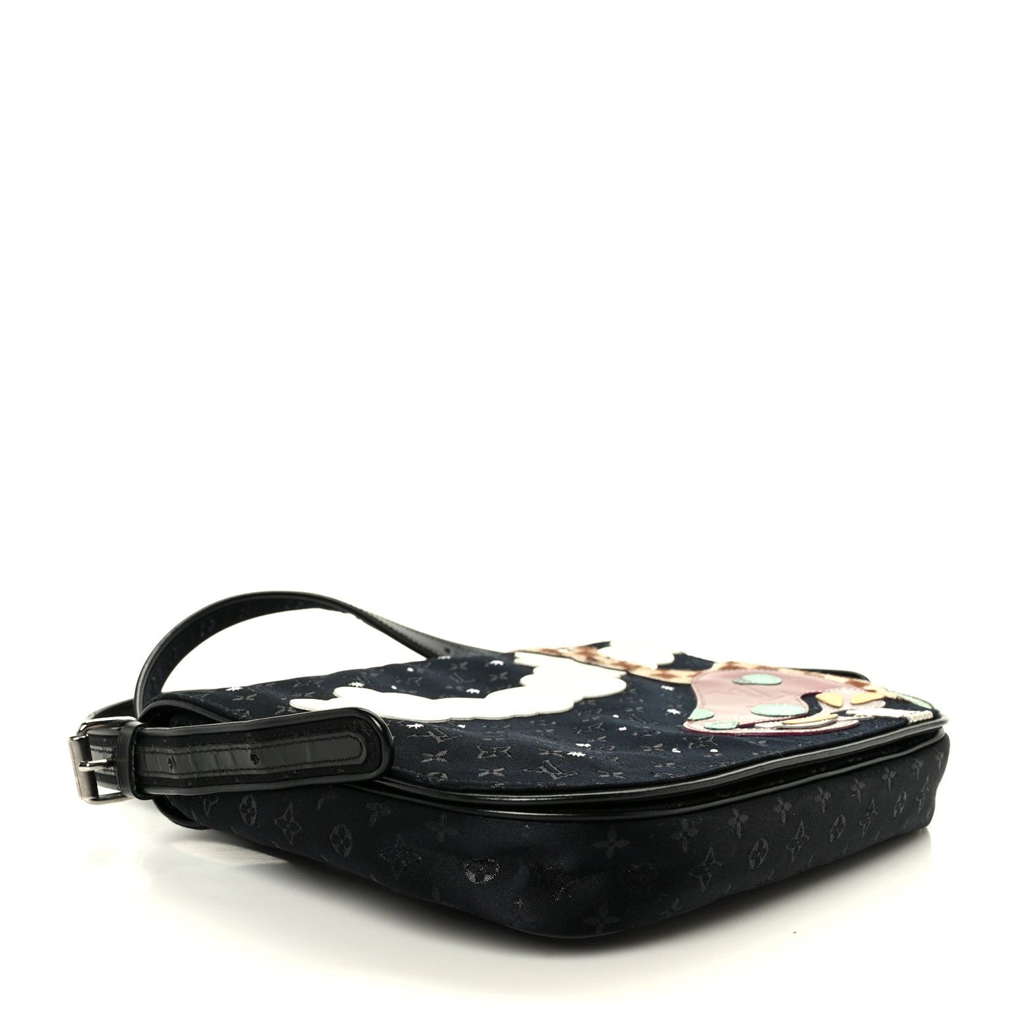 Satin Mini Monogram Conte De Fees Patchwork Musette Black