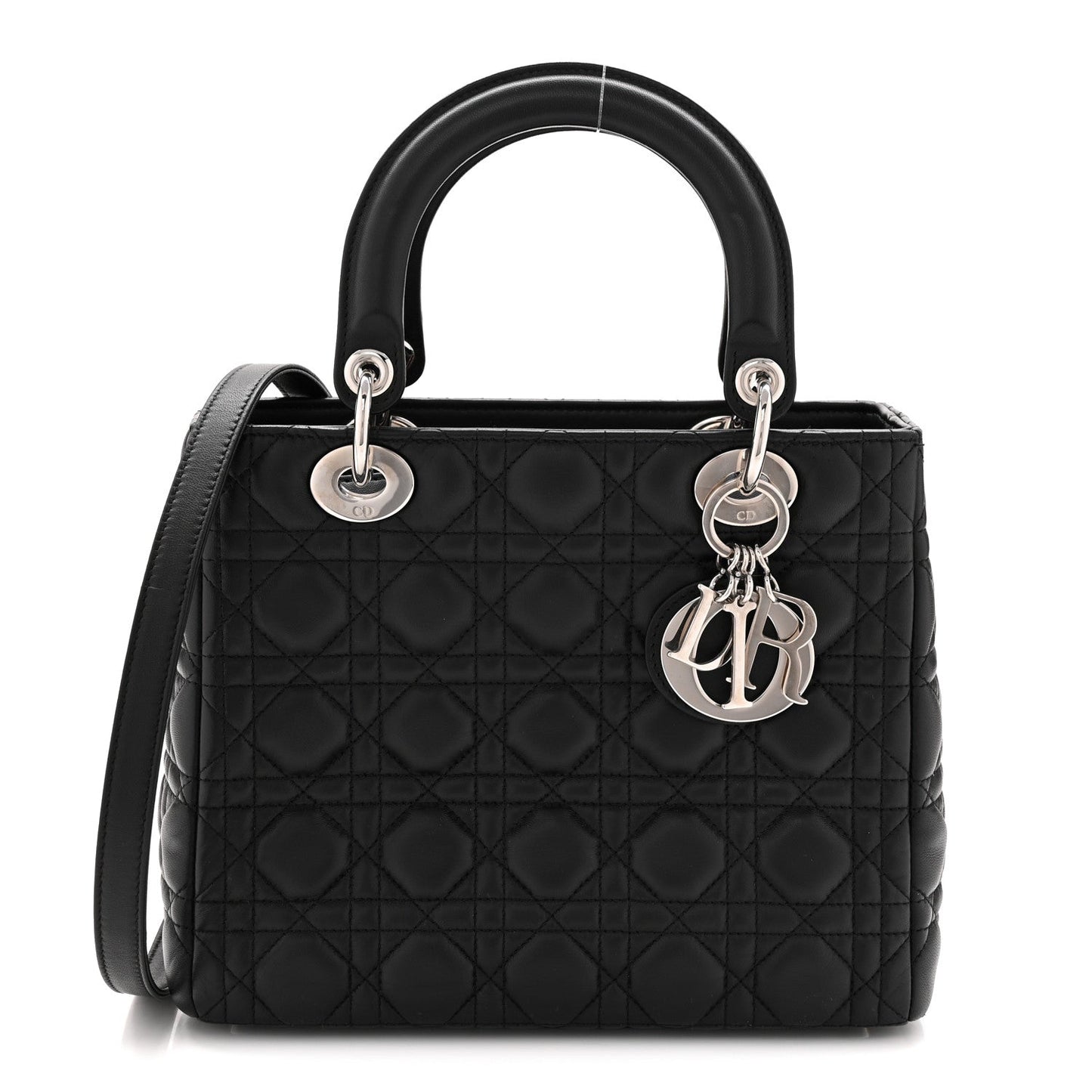Lambskin Cannage Medium Lady Dior Black