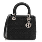 Lambskin Cannage Medium Lady Dior Black