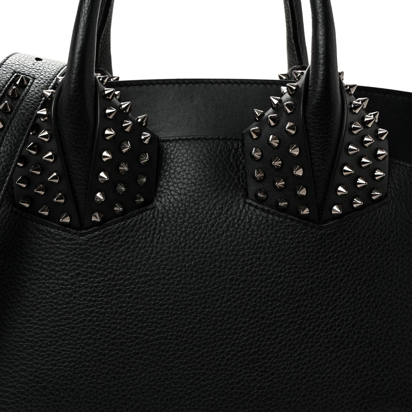 Grained Calfskin Spike Small Eloise Tote Black