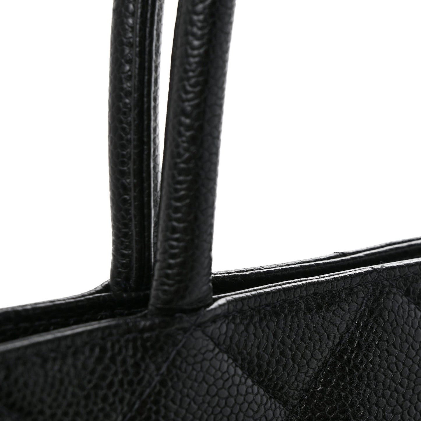 Caviar Quilted Medallion Tote Black