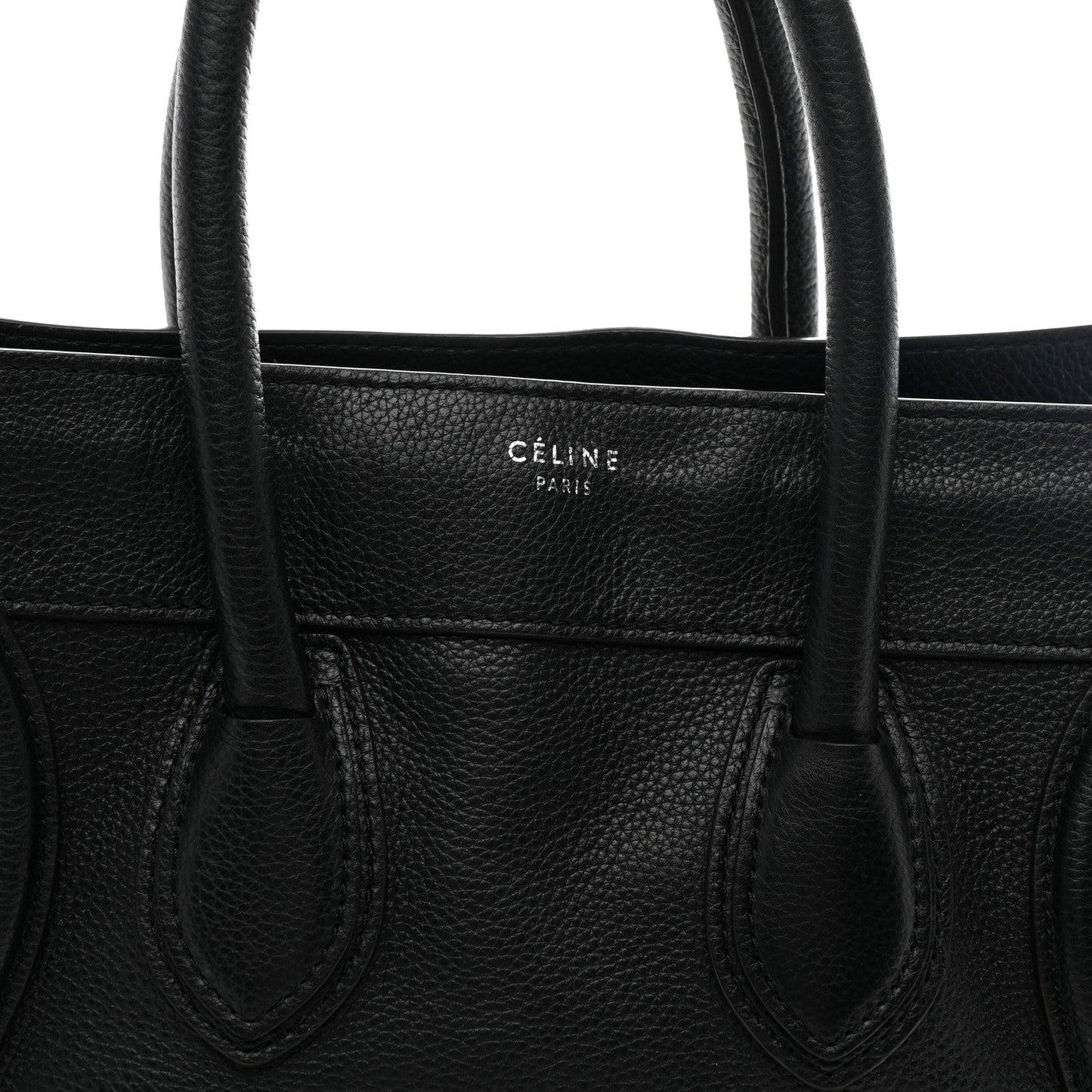 Drummed Calfskin Mini Luggage Black