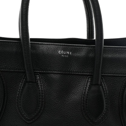 Drummed Calfskin Mini Luggage Black