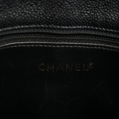 Caviar CC Flap Shoulder Bag Black