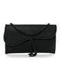 Ultra Matte Calfskin Saddle Chain Wallet Pouch Black