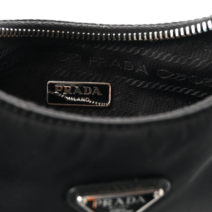 Tessuto Nylon Saffiano Mini Re-Edition 2005 Bag Black