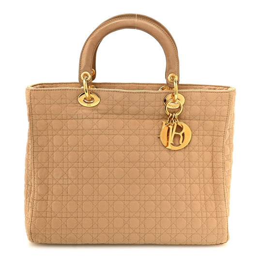 Nylon Cannage Large Lady Dior Tan