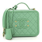 Caviar Quilted Medium CC Filigree Vanity Case Green