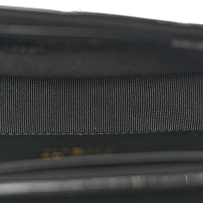 Patent Calfskin Quilted Mini Clutch Black