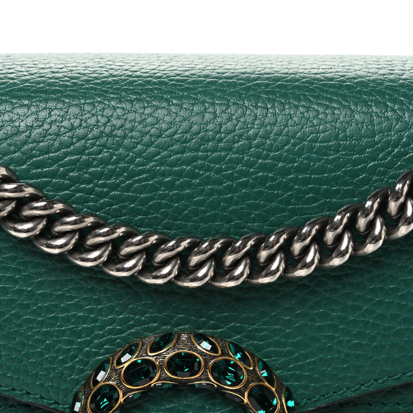 Pebbled Calfskin Small Dionysus Shoulder Bag Emerald