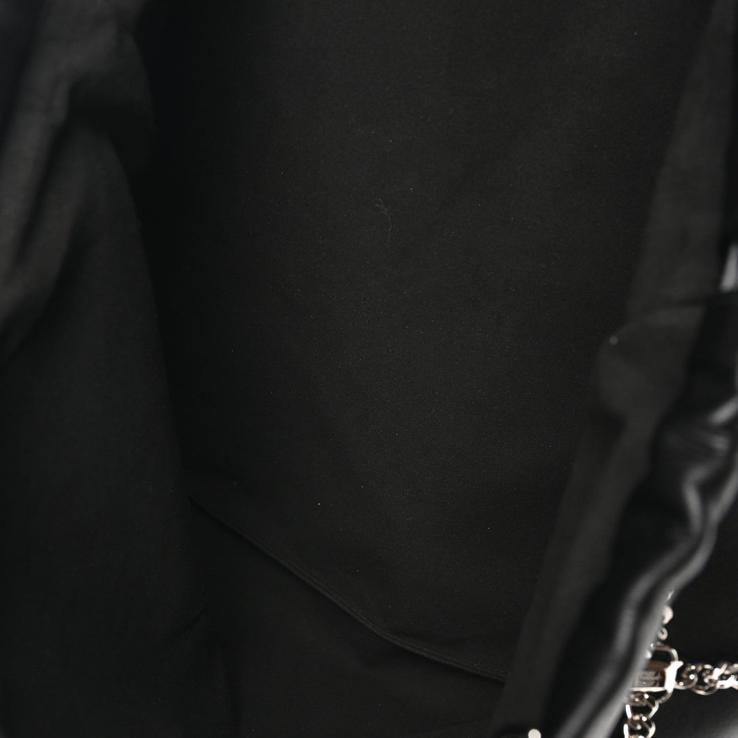 Nappa Chain Drawstring Shoulder Bag Black