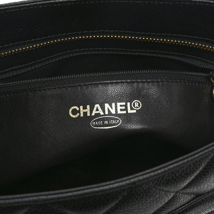 Caviar Quilted Medallion Tote Black