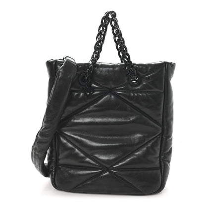 Nappa Cloud Quilted Travia Medium Tote Black