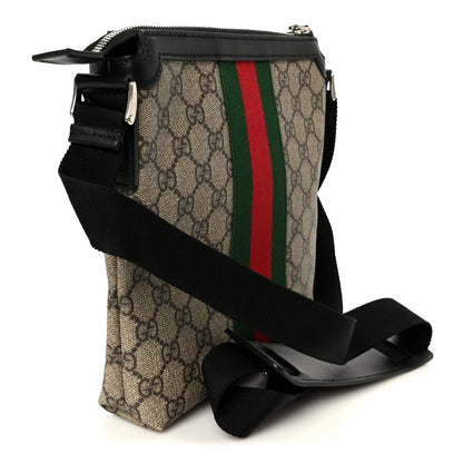 GG Supreme Monogram Web Messenger Bag Black