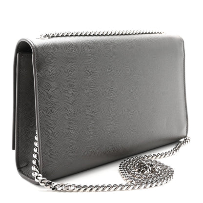 Grain De Poudre Medium Classic Monogram Kate Satchel Earth Grey