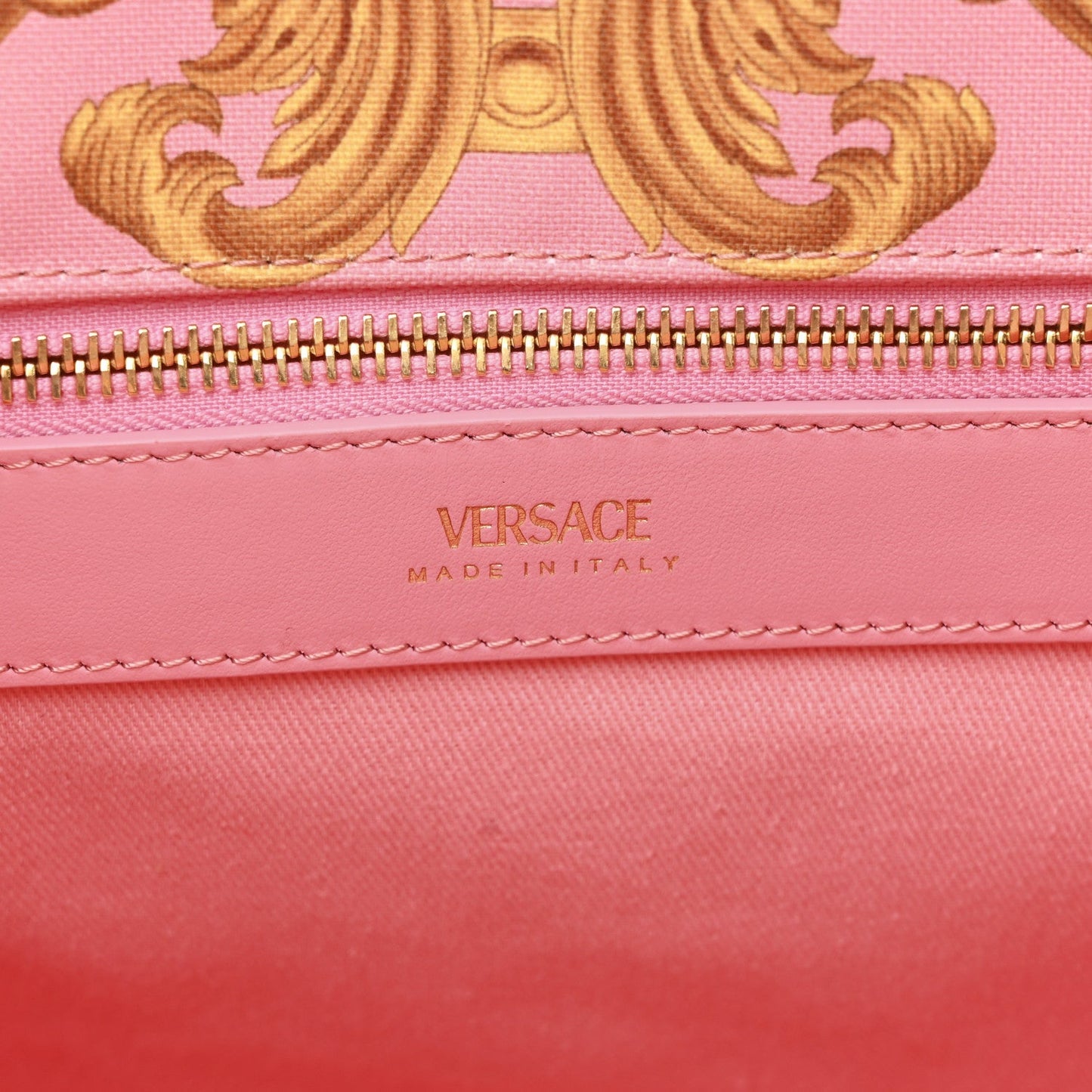 Canvas Baroque Print Medusa Large Tote Pink