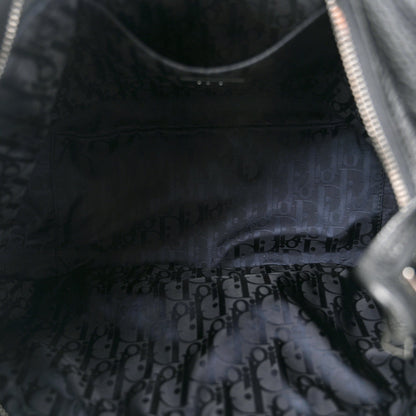 Grained Calfskin Saddle Soft Bag Black