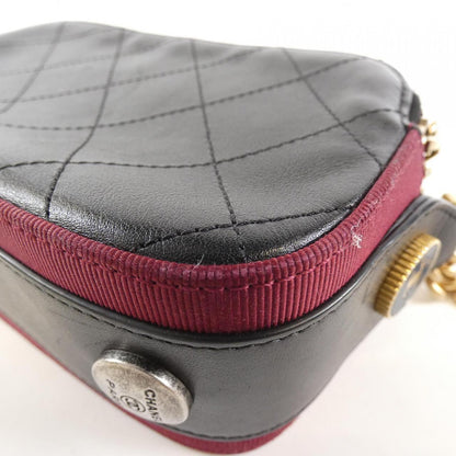Chanel 57574 Calfskin Grorgain Canvas Shoulder Bag