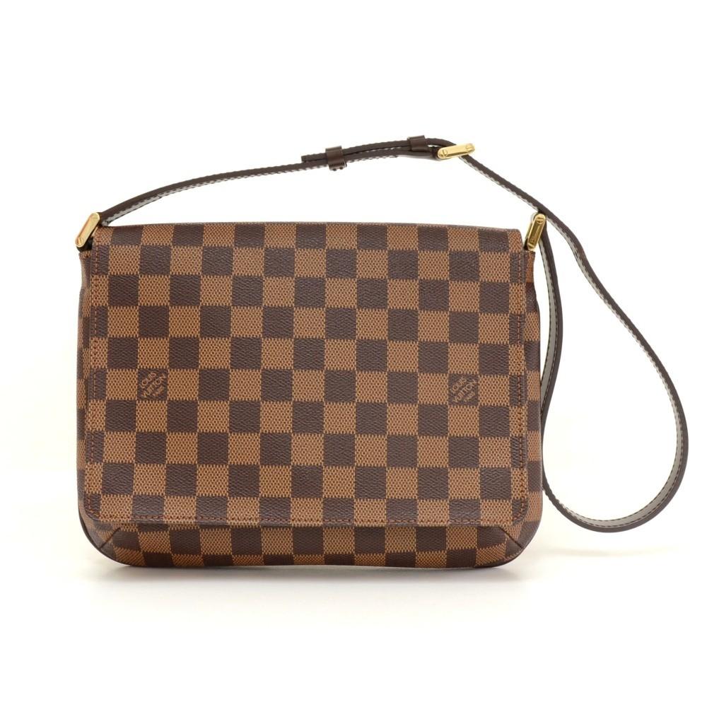 Louis Vuitto Musette Tango Damier Ebene Canvas Shoulder Bag