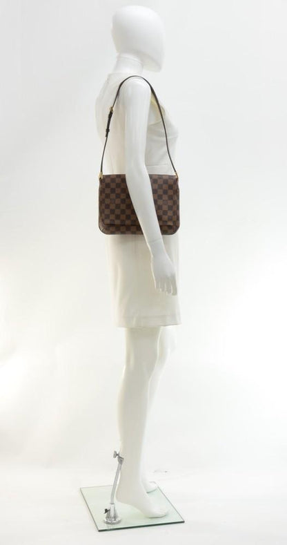 Louis Vuitto Musette Tango Damier Ebene Canvas Shoulder Bag
