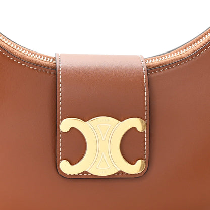 Smooth Calfskin Medium Strap Ava Triomphe Shoulder Bag Tan