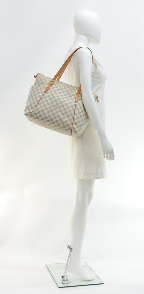 Louis Vuitto Totally MM Damier Azur Canvas Shoulder Bag