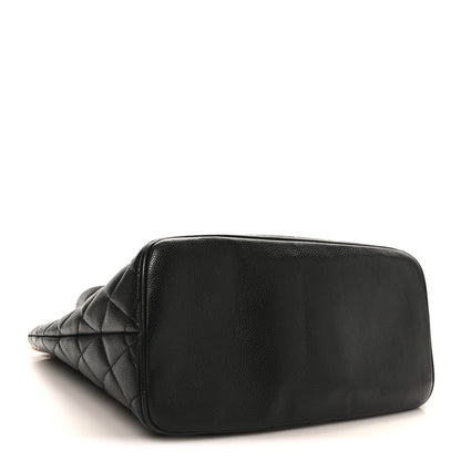 Caviar Quilted Medallion Tote Black