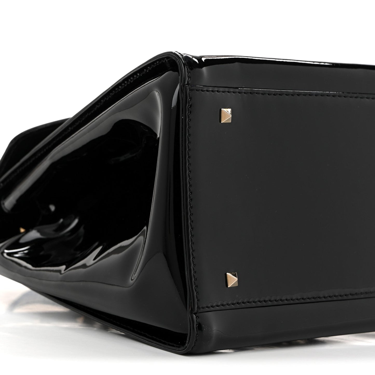 Patent Rockstud Tote Black