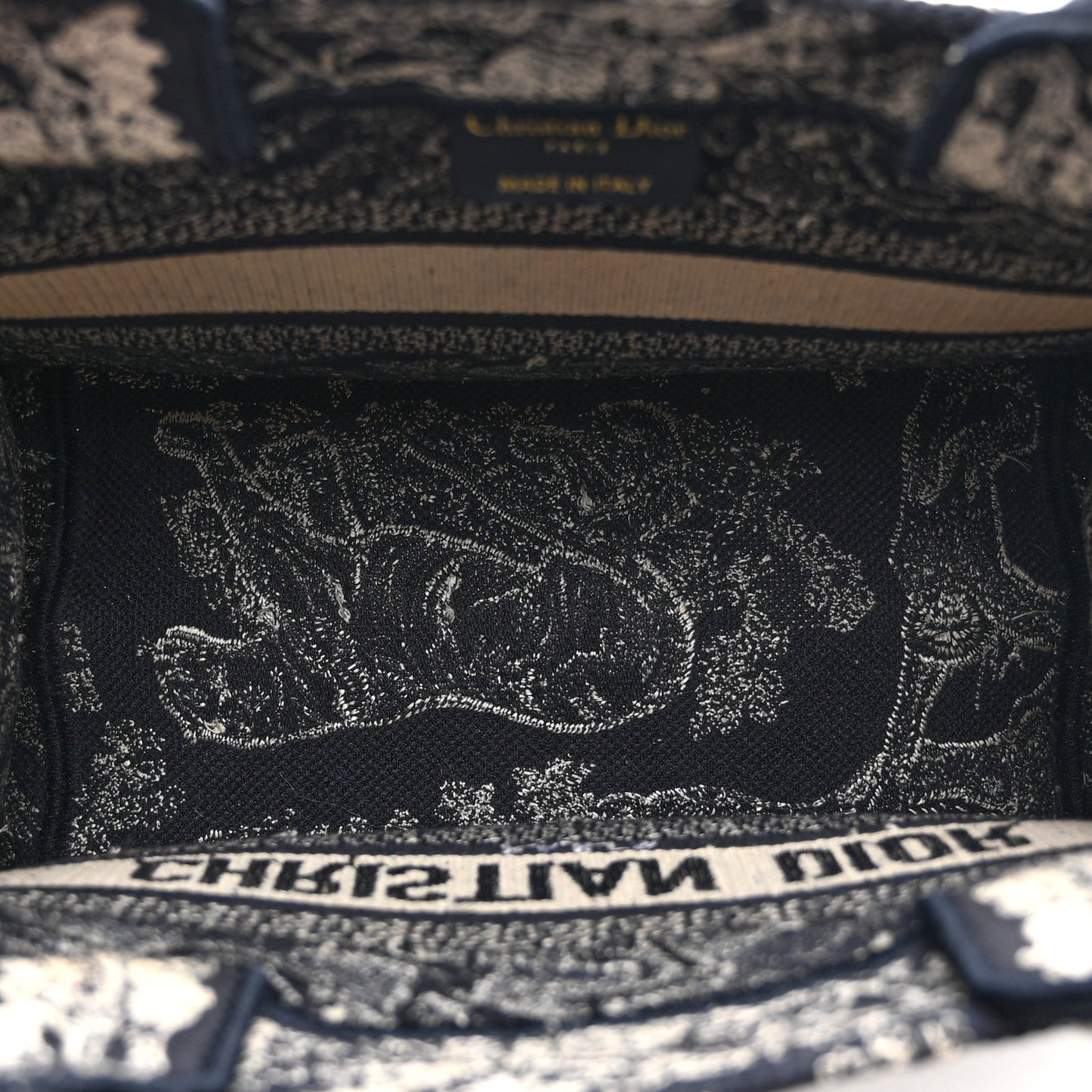 Canvas Embroidered Small Dioriviera Toile De Jouy Book Tote Blue
