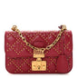 Lambskin Cannage Studded Small Dioraddict Flap Bag Red