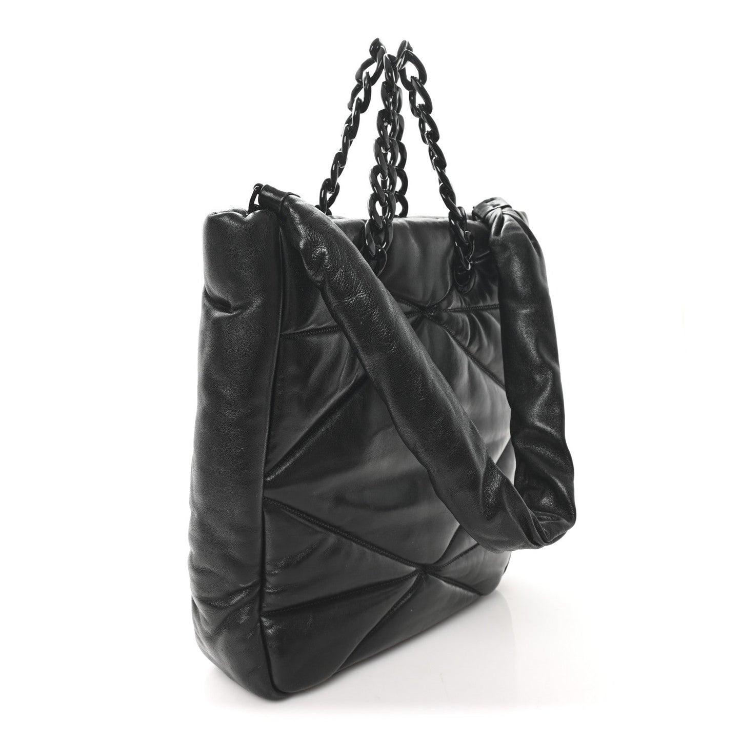 Nappa Cloud Quilted Travia Medium Tote Black