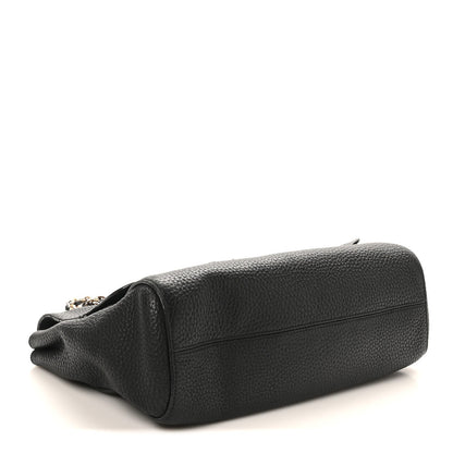 Small Classic Grain Calfskin Medium Lily Black