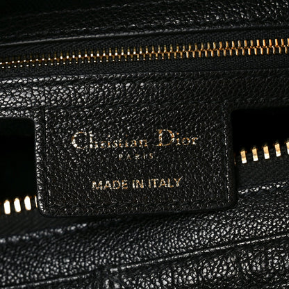 Shiny Grained Calfskin Macrocannage Medium D-Journey Bag Black