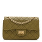 Aged Calfskin Quilted 2.55 Reissue 224 Flap  Khaki