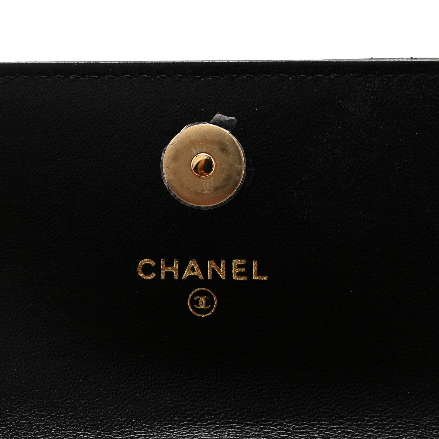 Lambskin Quilted CC Hook Card Holder Black