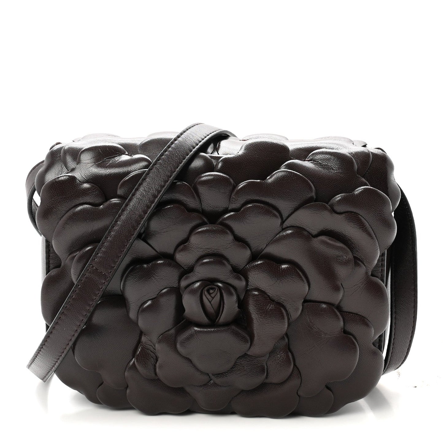 Nappa Atelier 03 Rose Edition Small Flap Crossbody Bag Dark Brown