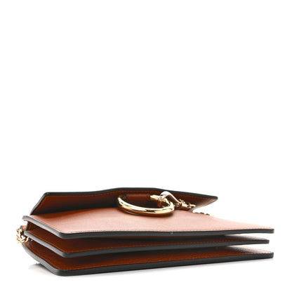 Calfskin Suede Mini Chain Faye Shoulder Bag Tobacco