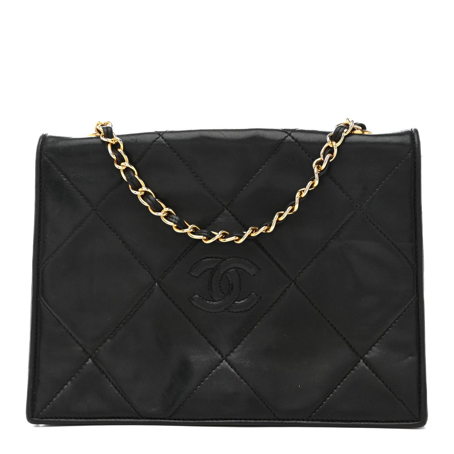 Lambskin Quilted Diamond CC Flap Black