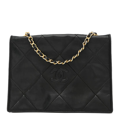 Lambskin Quilted Diamond CC Flap Black