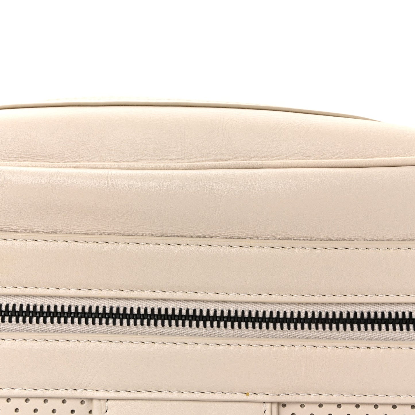 Perforated Calfskin Leggero Intrecciato Belt Bag Mist Plaster