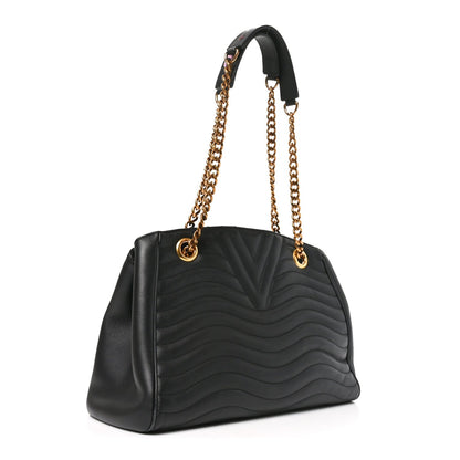 Calfskin New Wave Chain Tote Black