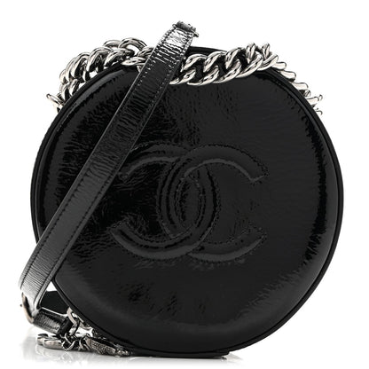 Patent Round As Earth Evening Bag Black